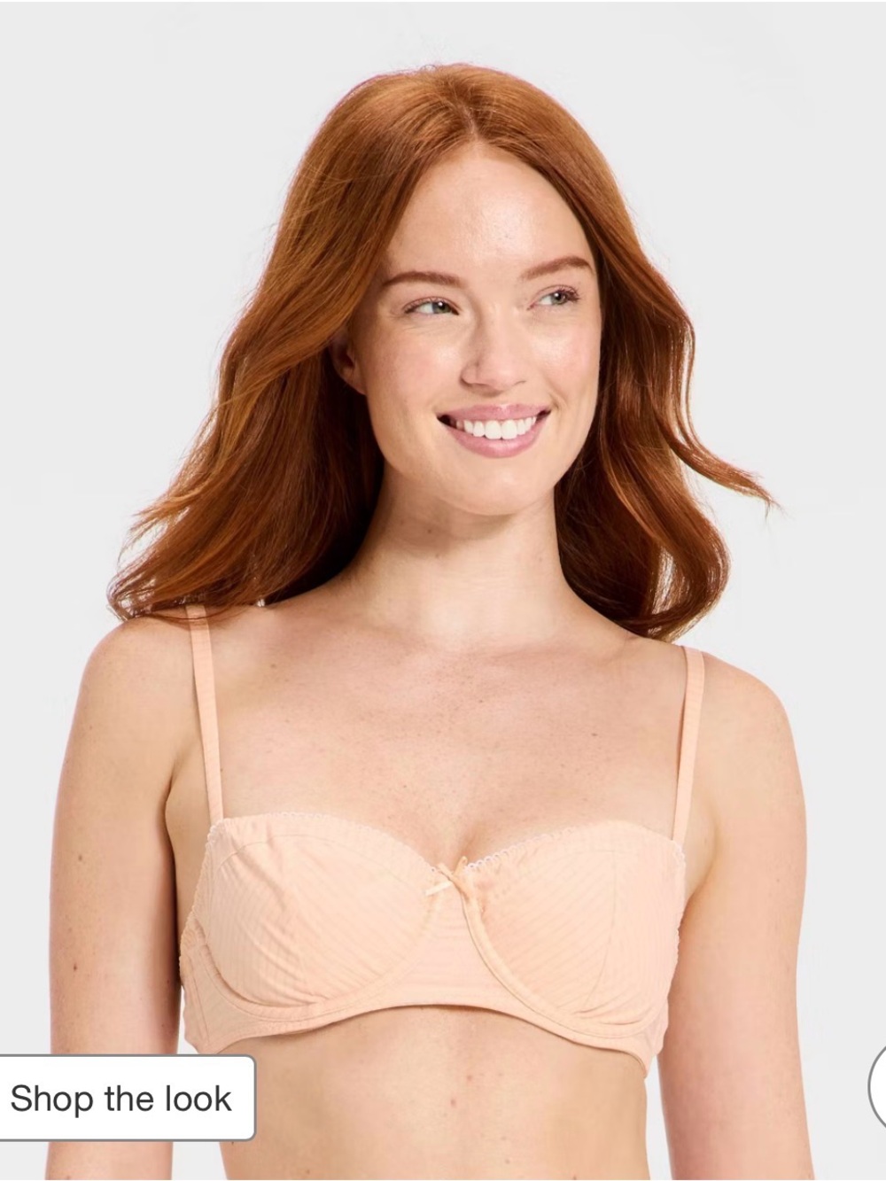 Auden Peach Balconette Bra with Adjustable Straps